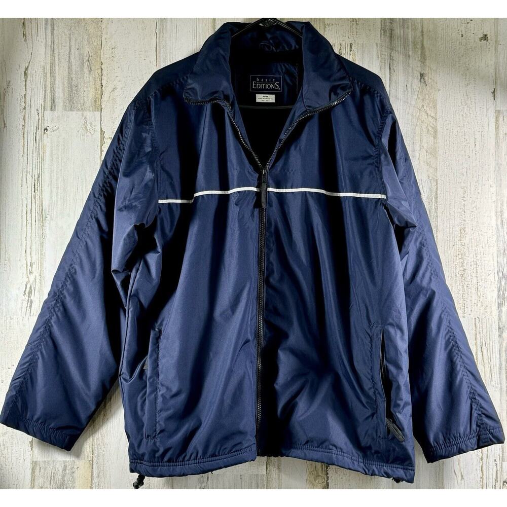 Basic Editions Men’s Collared Work Jacket Navy Bl… - image 1